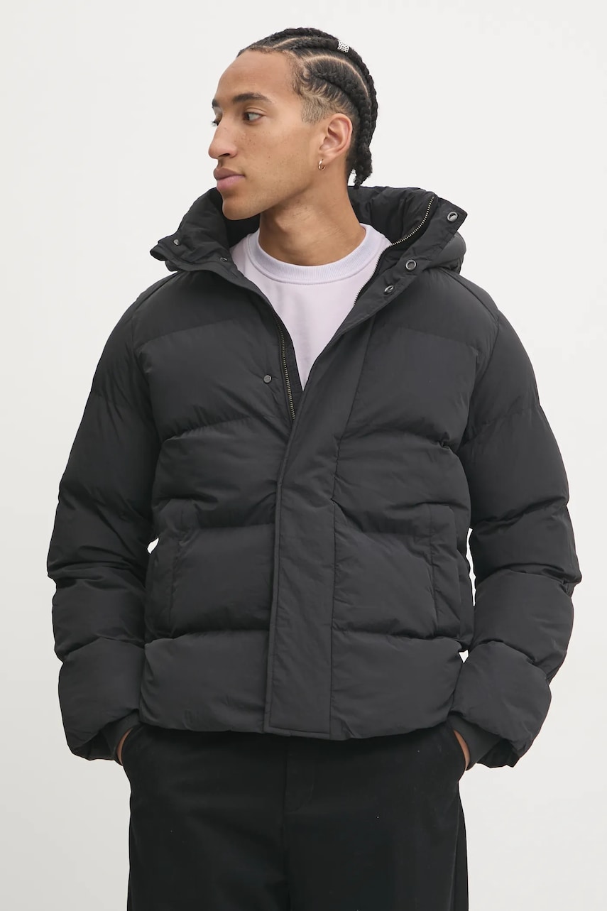Superdry geaca barbati, culoarea negru, de iarna, M5011976A-02A Superdry geaca barbati, culoarea negru, de iarna, M5011976A-02A