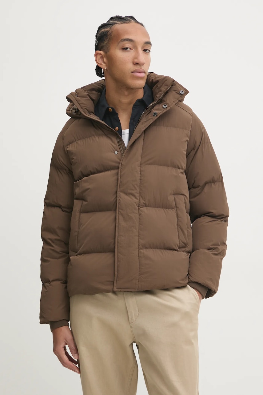 Superdry geaca barbati, culoarea maro, de iarna, M5011976A-XUF Superdry geaca barbati, culoarea maro, de iarna, M5011976A-XUF