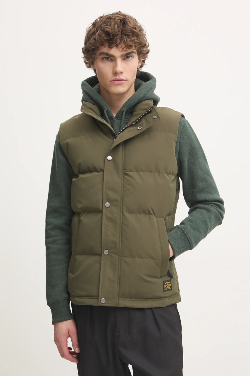 Superdry vesta barbati, culoarea verde, de iarna, M5012151A-1KM