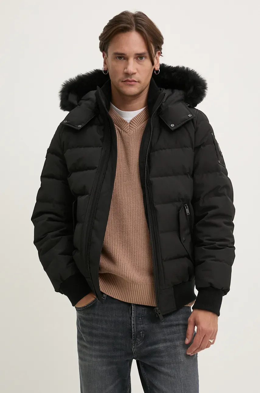 Péřová bunda MOOSE KNUCKLES Onyx pánská, černá barva, zimní, M33MB014S