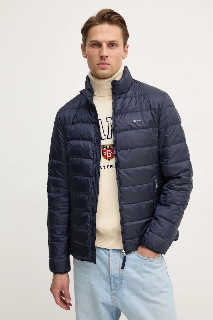 Gant geacă de puf bărbați, culoarea bleumarin, de tranziție, 7006298 Gant geacă de puf bărbați, culoarea bleumarin, de tranziție, 7006298