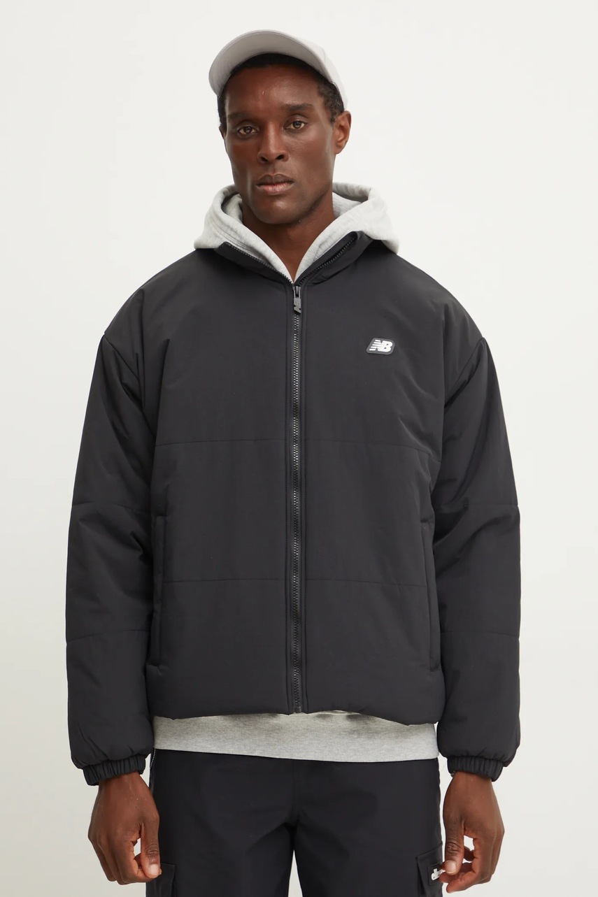 New Balance geaca barbati, culoarea negru, de iarna, oversize, MJ44581BK