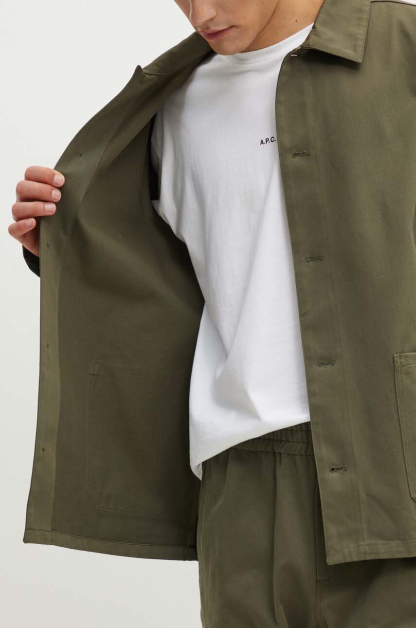 Μπουφάν A.P.C. veste kerlouan logo χρώμα: πράσινο, COGEW.H03205 φωτογραφία