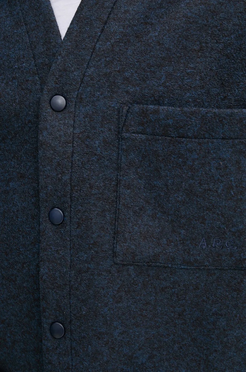 Куртка з домішкою вовни A.P.C. veste aurelien колір синій перехідна PSAFU.H22200 