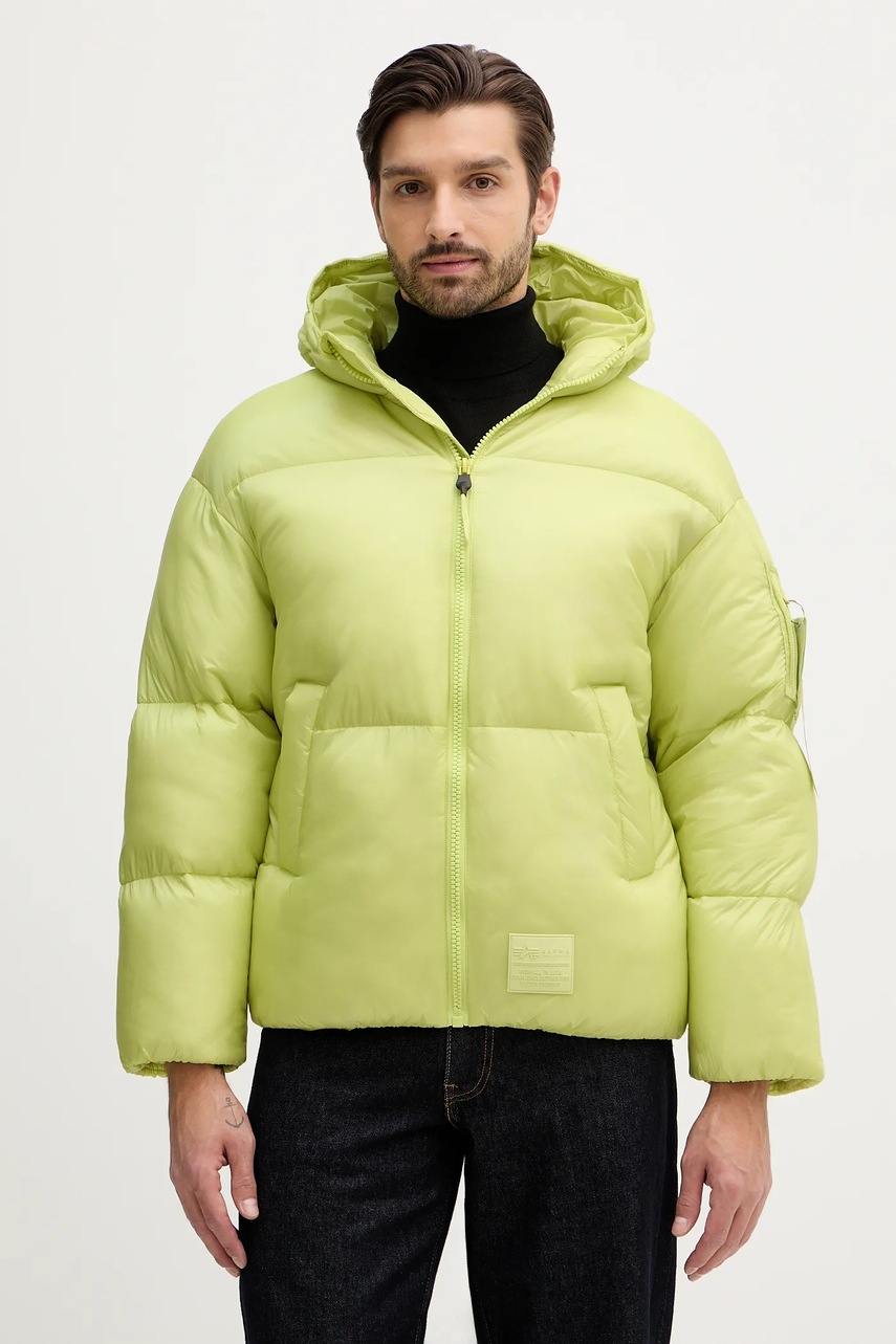Alpha Industries geacă Cloud Puffer Bomber bărbați, culoarea verde, de iarnă, oversized, 148130