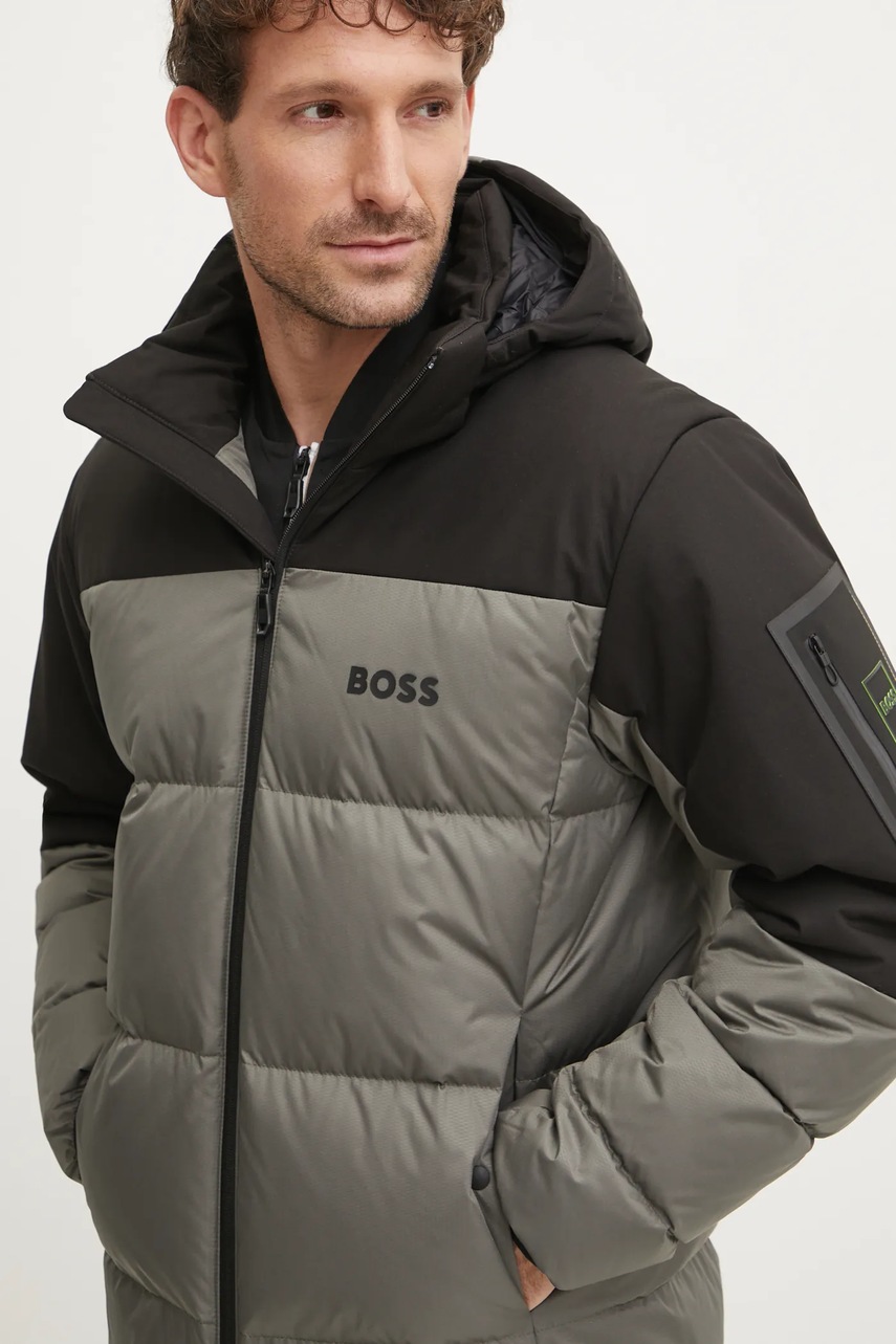 

Пухено яке Boss Green в сиво зимен модел 50522660, Сив