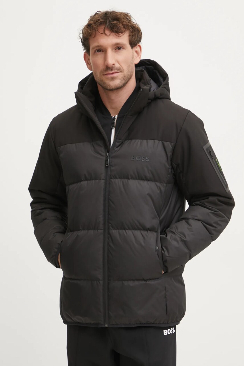 Boss Green geaca de puf barbati, culoarea negru, de iarna, 50522660