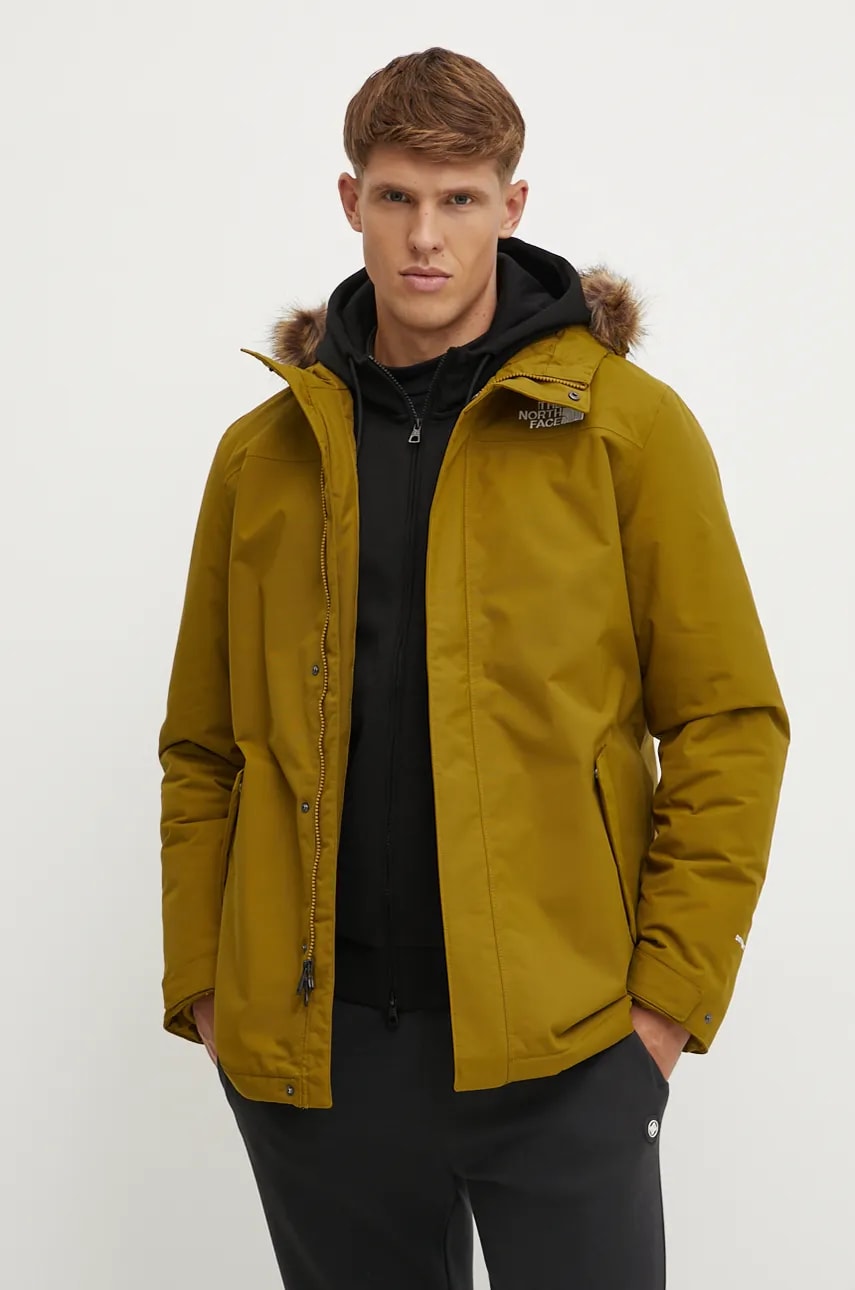 The North Face geaca Zaneck barbati, culoarea verde, de iarna, NF0A4M8H1OB1 The North Face geaca Zaneck barbati, culoarea verde, de iarna, NF0A4M8H1OB1