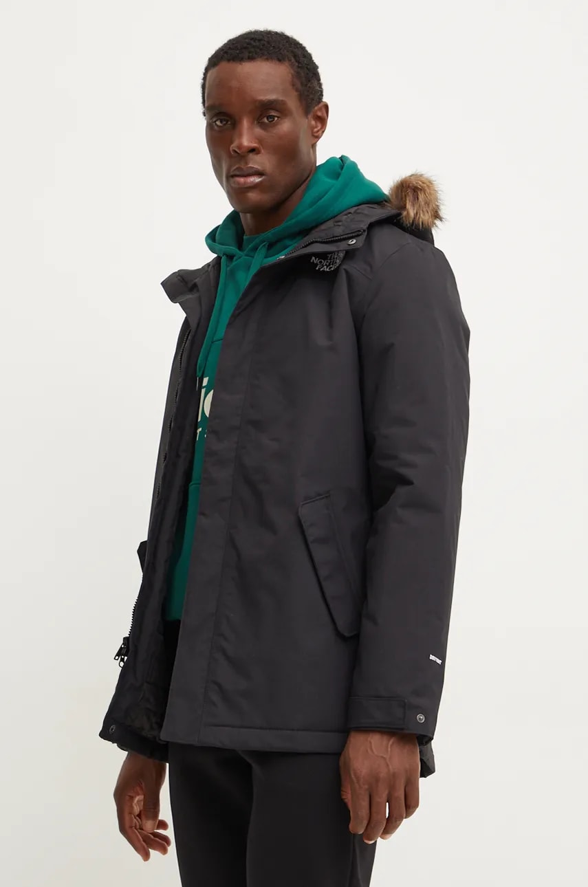 The North Face geacă Zaneck bărbați, culoarea negru, de iarnă, NF0A4M8HKX71 The North Face geacă Zaneck bărbați, culoarea negru, de iarnă, NF0A4M8HKX71