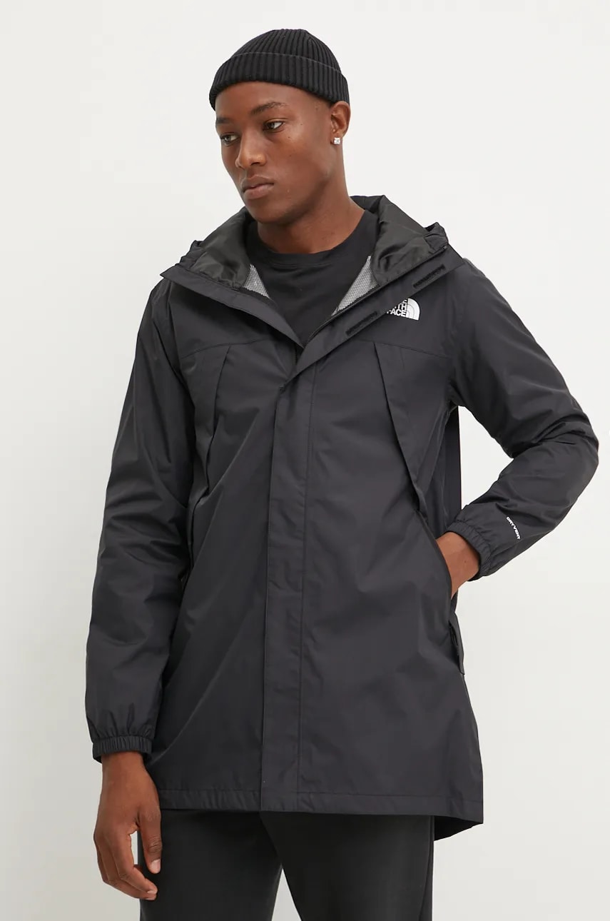 The North Face geaca Antora barbati, culoarea negru, de tranzitie, NF0A7ZUB4H01 The North Face geaca Antora barbati, culoarea negru, de tranzitie, NF0A7ZUB4H01