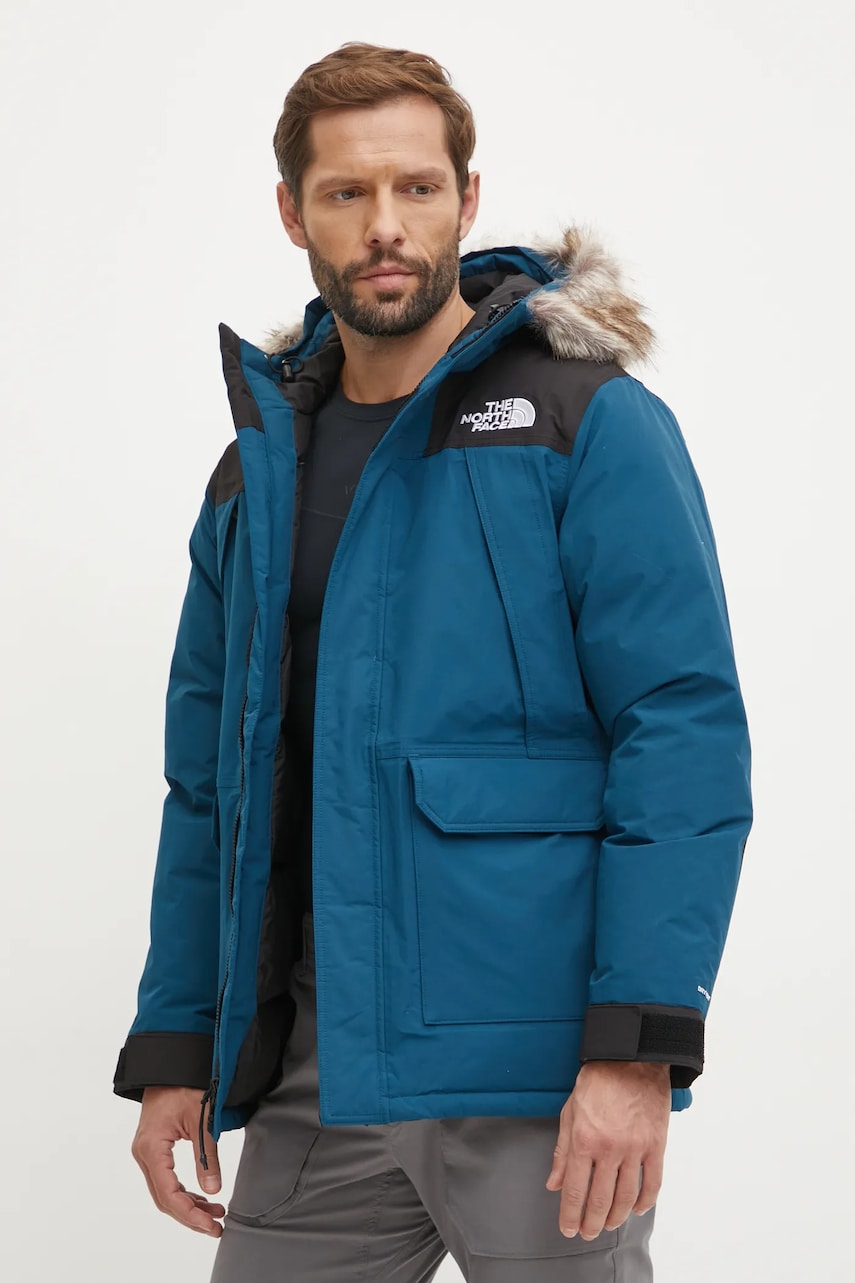 The North Face geaca de puf McMurdo barbati, culoarea turcoaz, de iarna, NF0A5GJF5LO1 The North Face geaca de puf McMurdo barbati, culoarea turcoaz, de iarna, NF0A5GJF5LO1