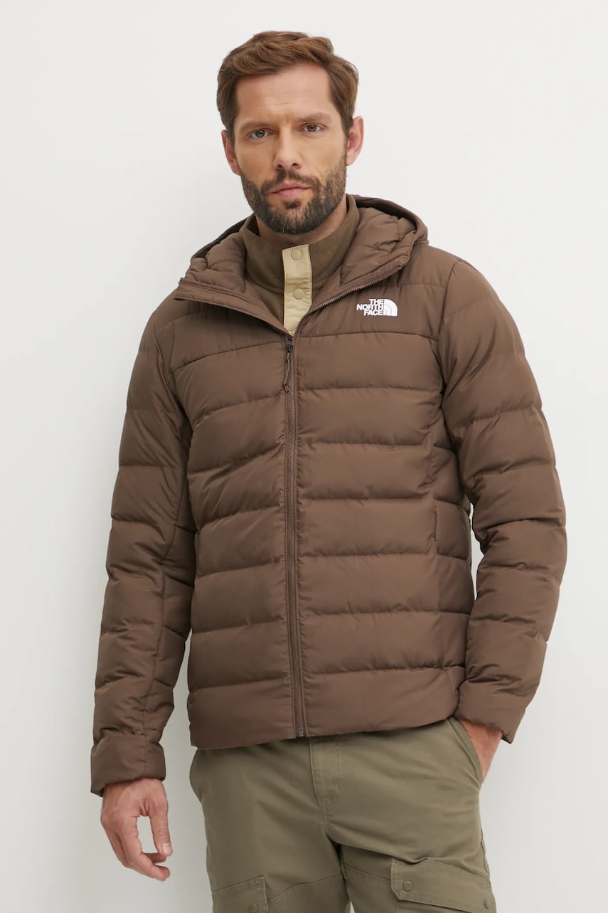 The North Face geaca Aconcagua 3 barbati, culoarea maro, de iarna, NF0A84I11OI1 The North Face geaca Aconcagua 3 barbati, culoarea maro, de iarna, NF0A84I11OI1