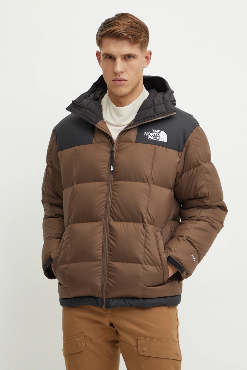 The North Face geaca de puf Lhotse barbati, culoarea maro, de iarna, NF0A853C1OI1