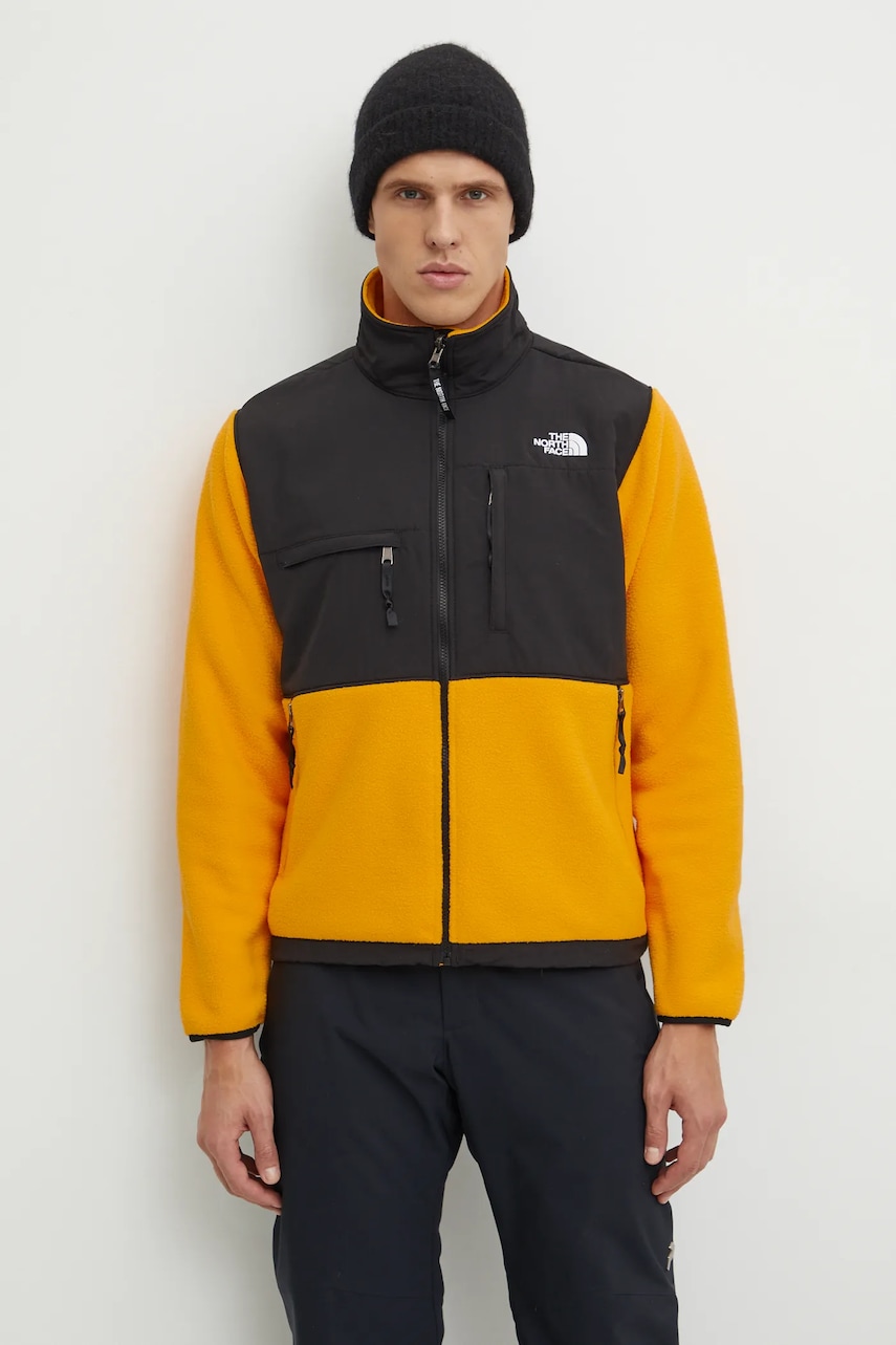 The North Face geaca Retro Denali barbati, culoarea galben, de tranzitie, NF0A88XHZU31 The North Face geaca Retro Denali barbati, culoarea galben, de tranzitie, NF0A88XHZU31