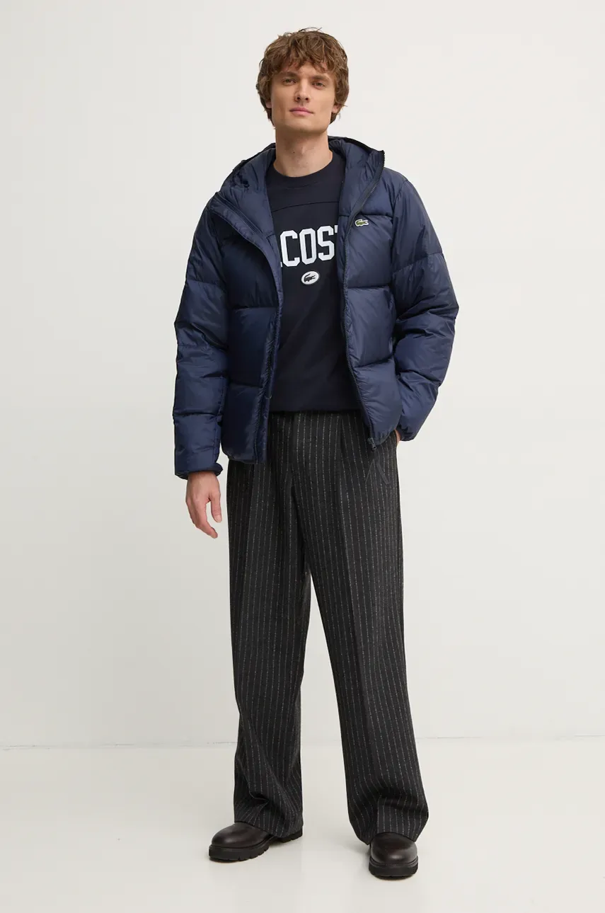 Пуховая куртка Lacoste мужская цвет синий зимняя BH2905 Пуховая куртка Lacoste мужская цвет синий зимняя BH2905