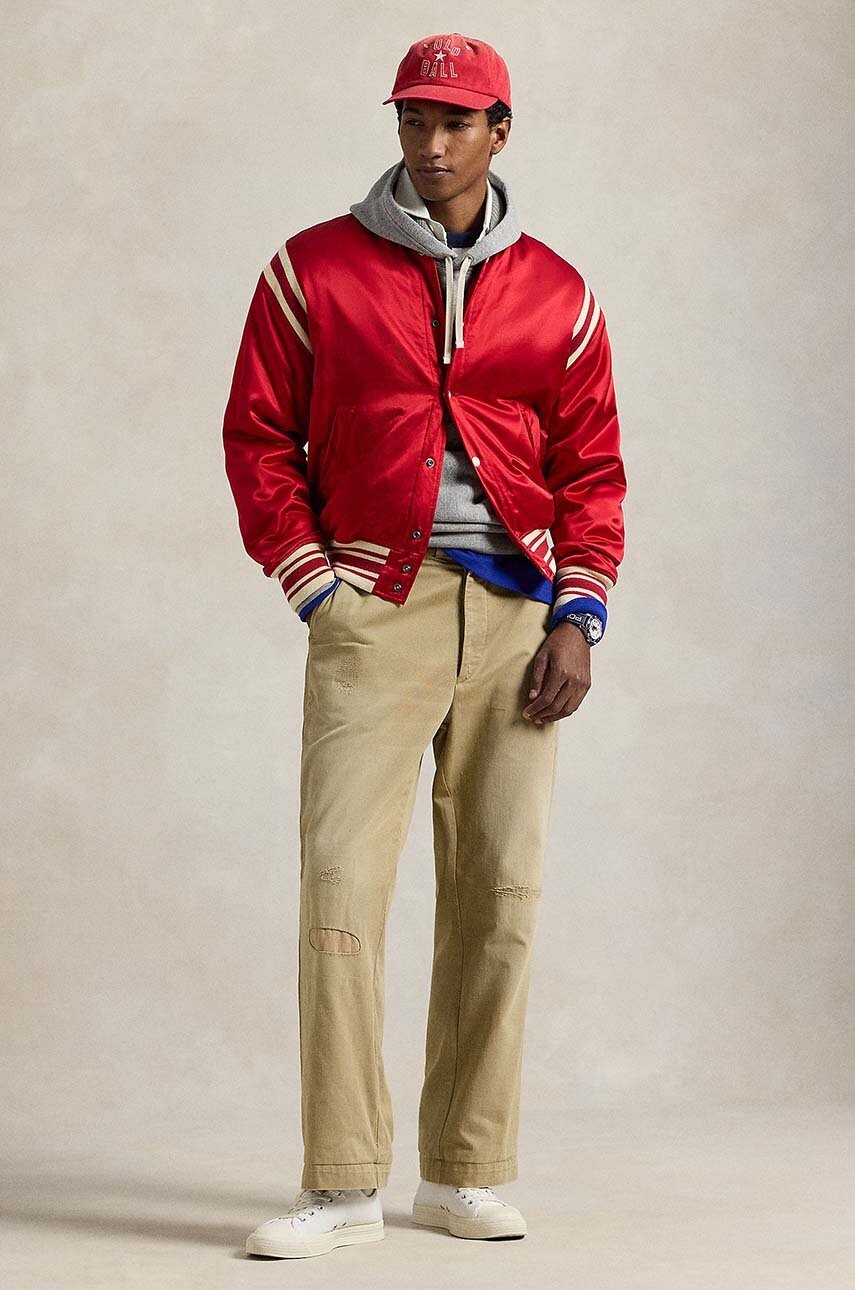 Куртка Polo Ralph Lauren Varsity Jacket чоловіча колір червоний перехідна 710949940 