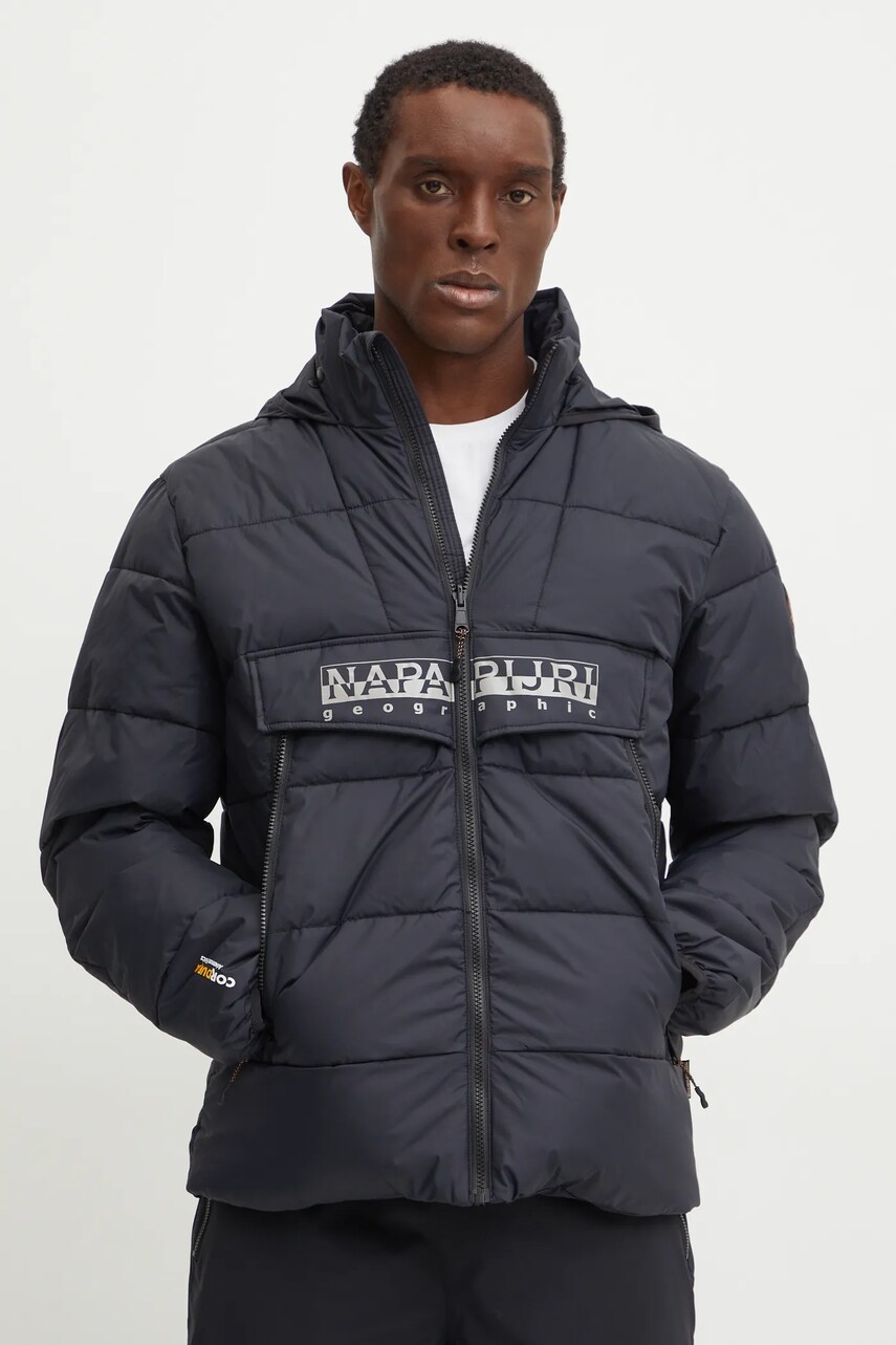 Napapijri geaca Rf Puffer Open barbati, culoarea negru, de iarna, NP0A4I230411