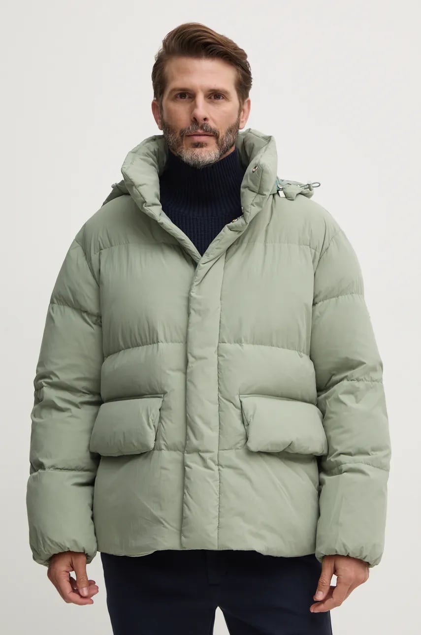 BOSS geaca barbati, culoarea verde, de iarna, 50524002