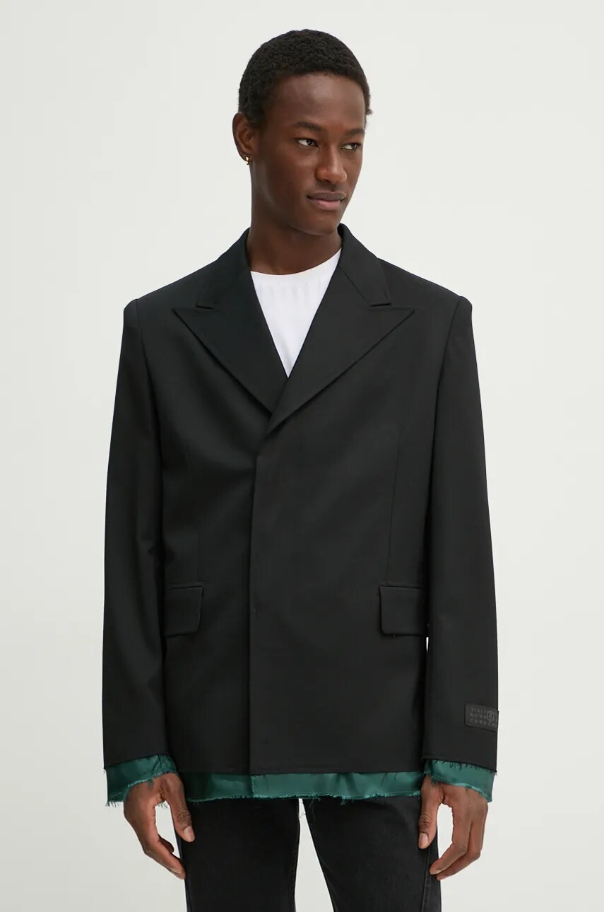 MM6 Maison Margiela sacou din lana culoarea negru, SH2BN0007.S47848