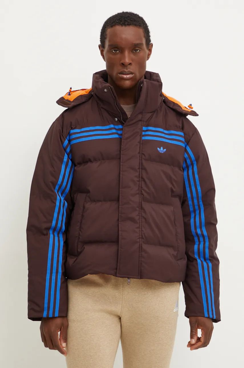 adidas Originals geaca de puf Prem Puffer Jacket barbati, culoarea maro, de iarna, JL9556