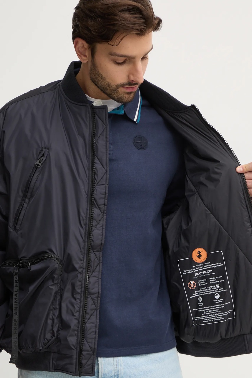 Μπουφάν bomber Save The Duck USHER ανδρικό, χρώμα: μαύρο, D31303U.MEGA19 φωτογραφία