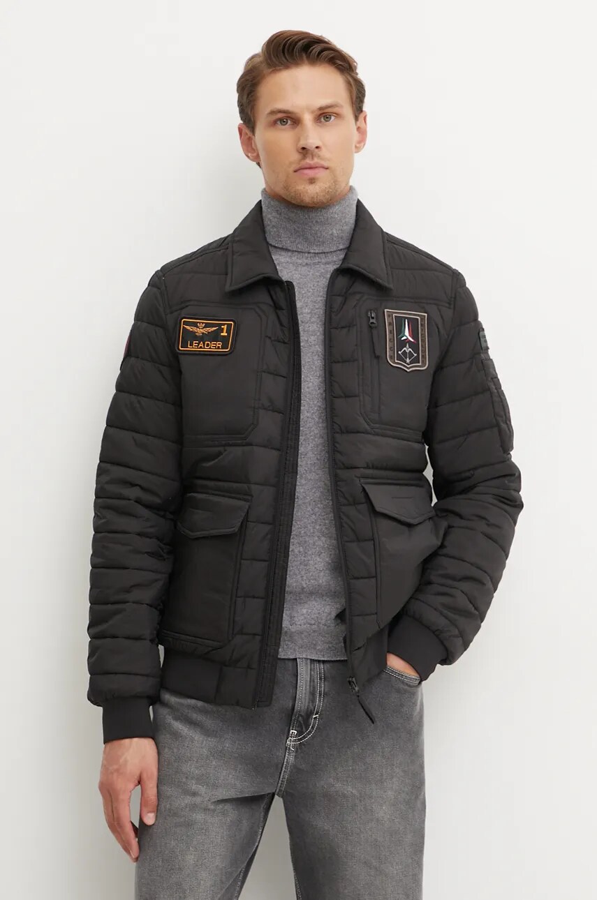 Aeronautica Militare geaca barbati, culoarea negru, de tranzitie, AB2191CT3375