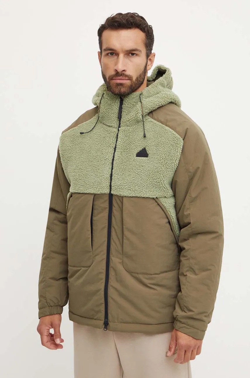 Куртка adidas City Escape чоловіча колір зелений зимова oversize IZ4661 
