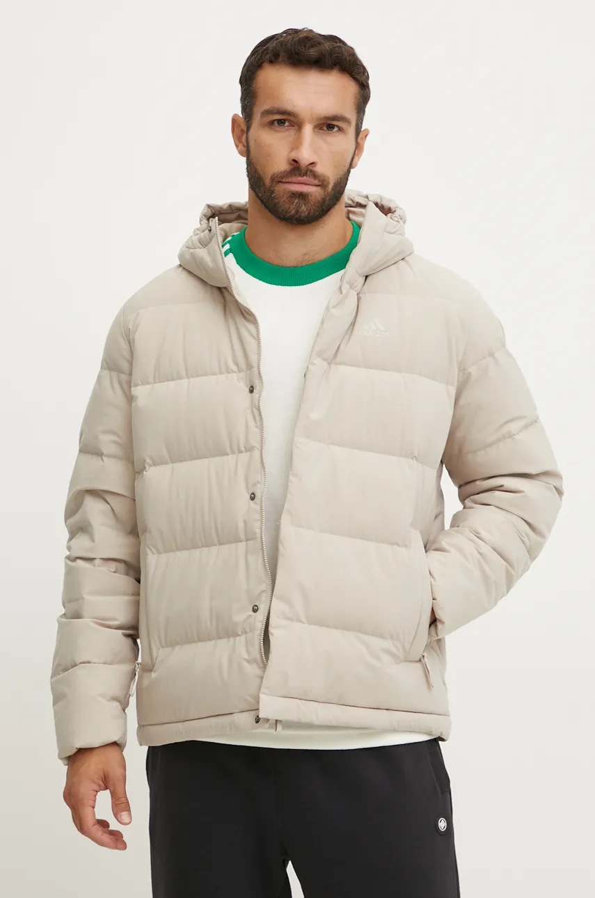 

Пухено яке adidas Helionic в бежово зимен модел IZ4702, Бежов