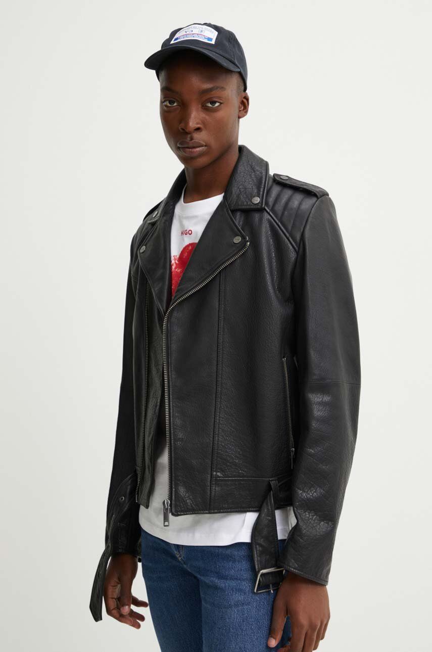 HUGO geaca barbati, culoarea negru, de tranzitie, 50521018