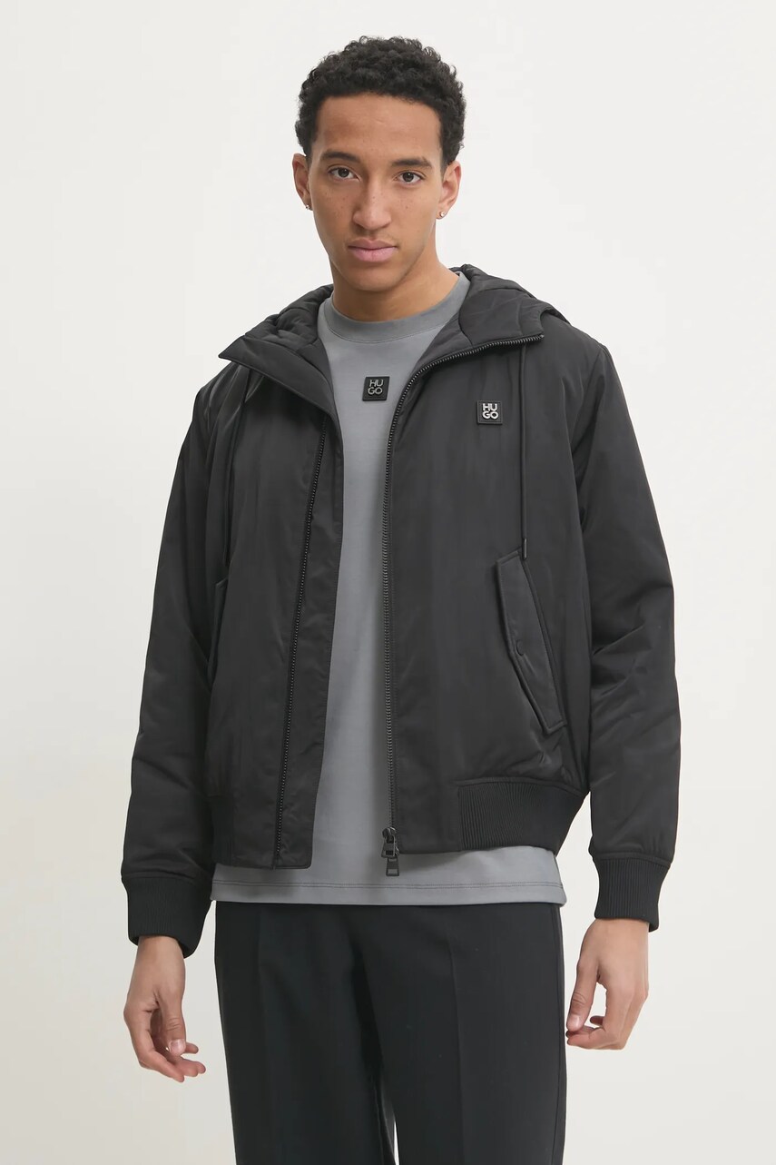 HUGO geaca barbati, culoarea negru, de tranzitie, 50524093