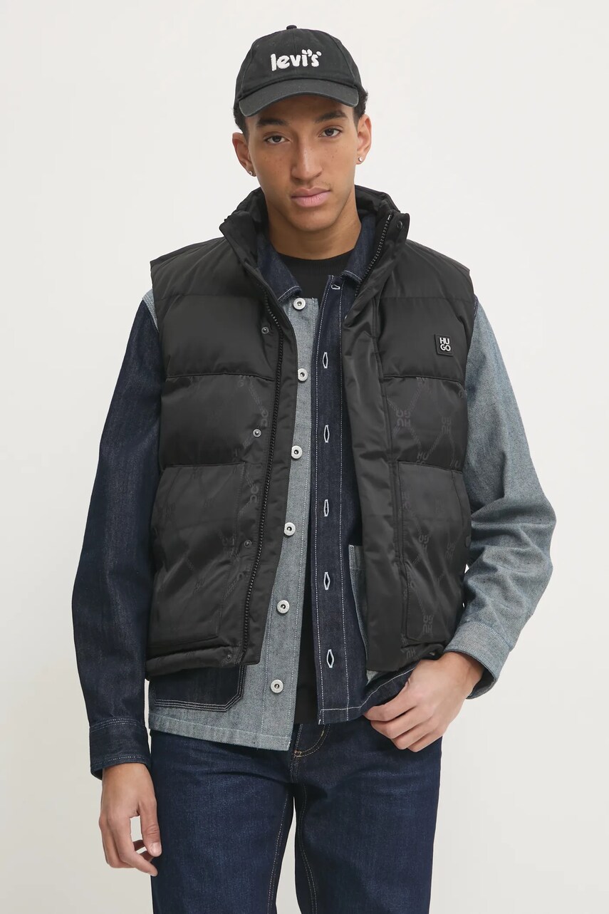 HUGO vesta barbati, culoarea negru, de iarna, 50525366