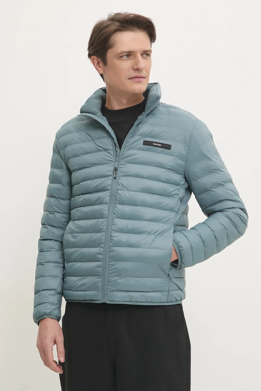 Levně Bunda Calvin Klein pánská, zelená barva, přechodná, K10K113474