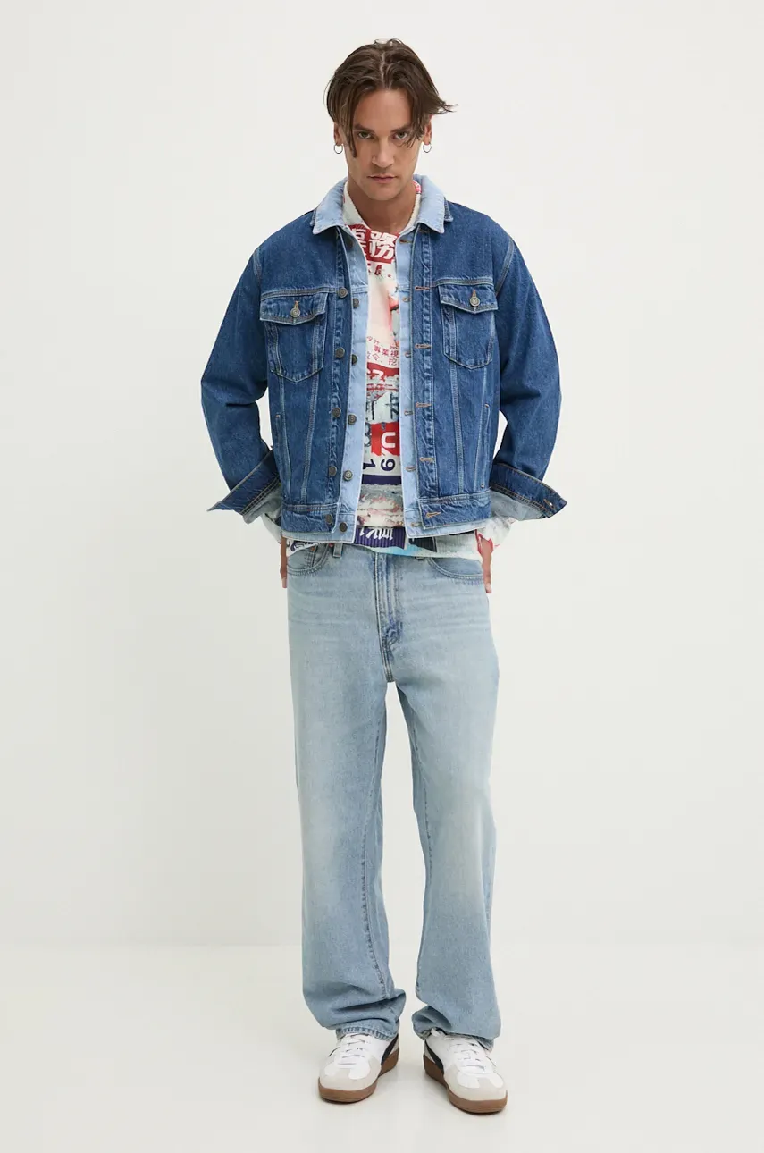 Джинсовая куртка Desigual ILLINOIS мужская цвет синий переходная oversize 24WMED05 Джинсовая куртка Desigual ILLINOIS мужская цвет синий переходная oversize 24WMED05