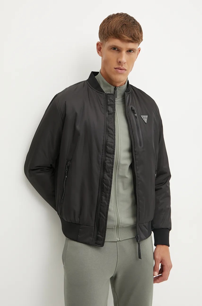 

Яке бомбър Guess GIOVE в черно преходен модел Z4BL09 WGFT0, Черен