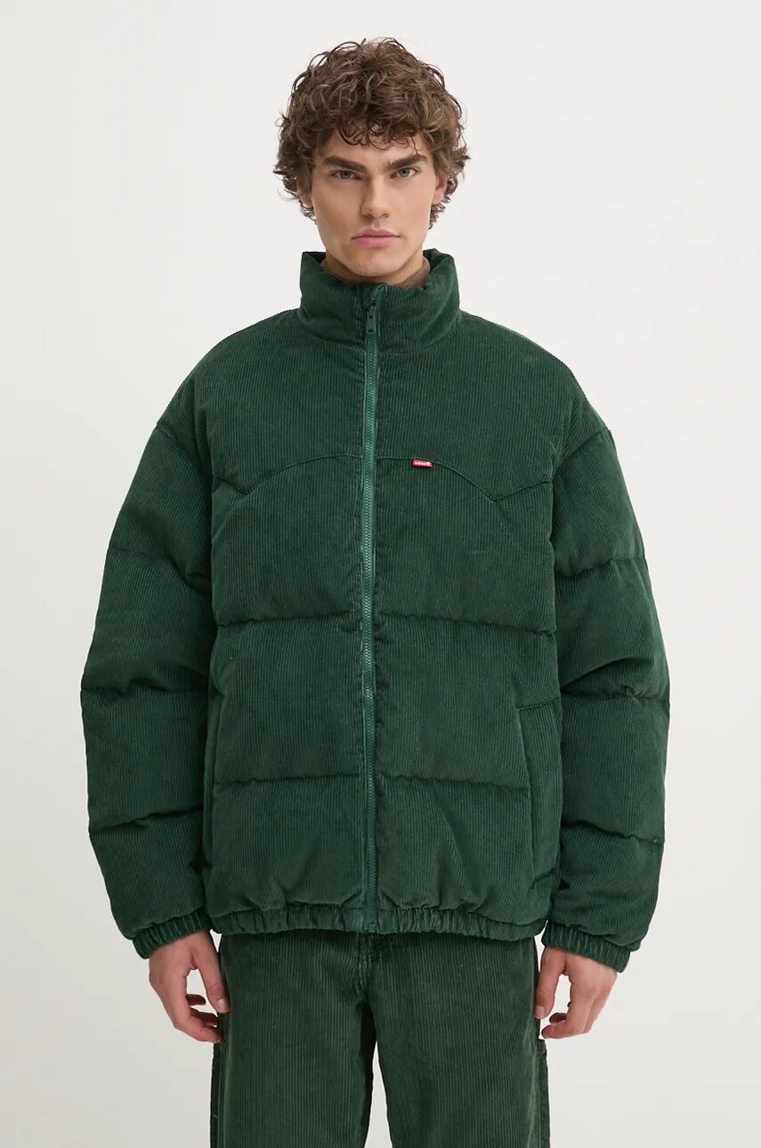 Levi\'s geaca de puf barbati, culoarea verde, de iarna, oversize, A0726
