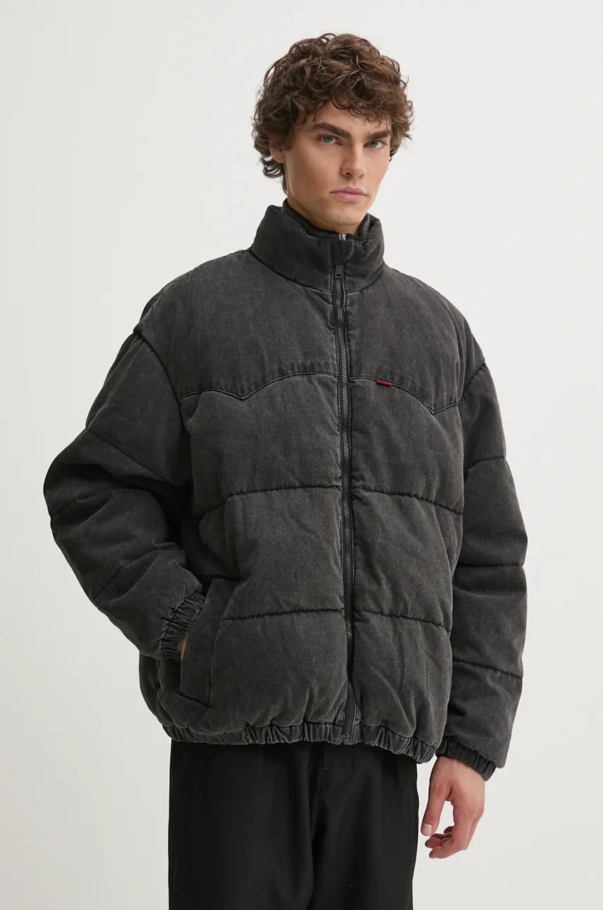 

Пухено яке Levi's в сиво зимен модел с уголемена кройка A0726, Сив