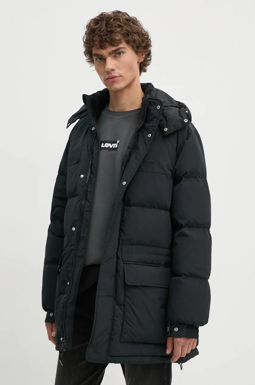 Levi\'s geaca de puf barbati, culoarea negru, de iarna, A8559