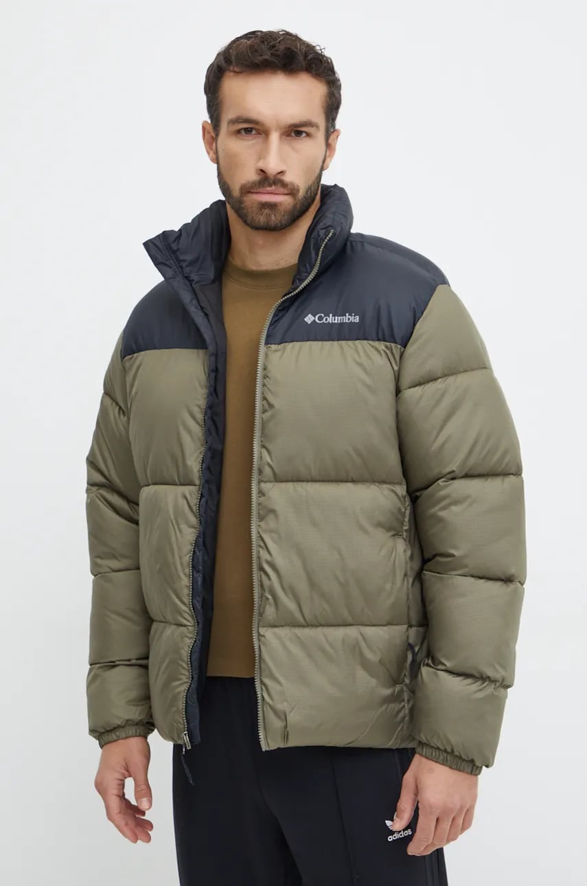 Columbia geaca Puffect barbati, culoarea verde, de iarna, 2086861