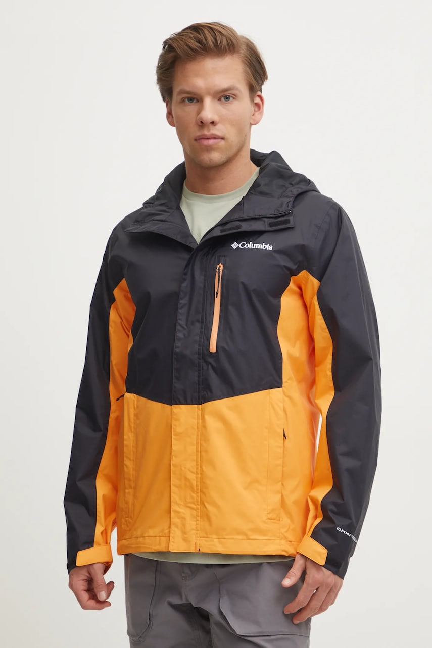 Columbia geaca de ploaie Pouring Adventure barbati, culoarea negru, 2117171 Columbia geaca de ploaie Pouring Adventure barbati, culoarea negru, 2117171