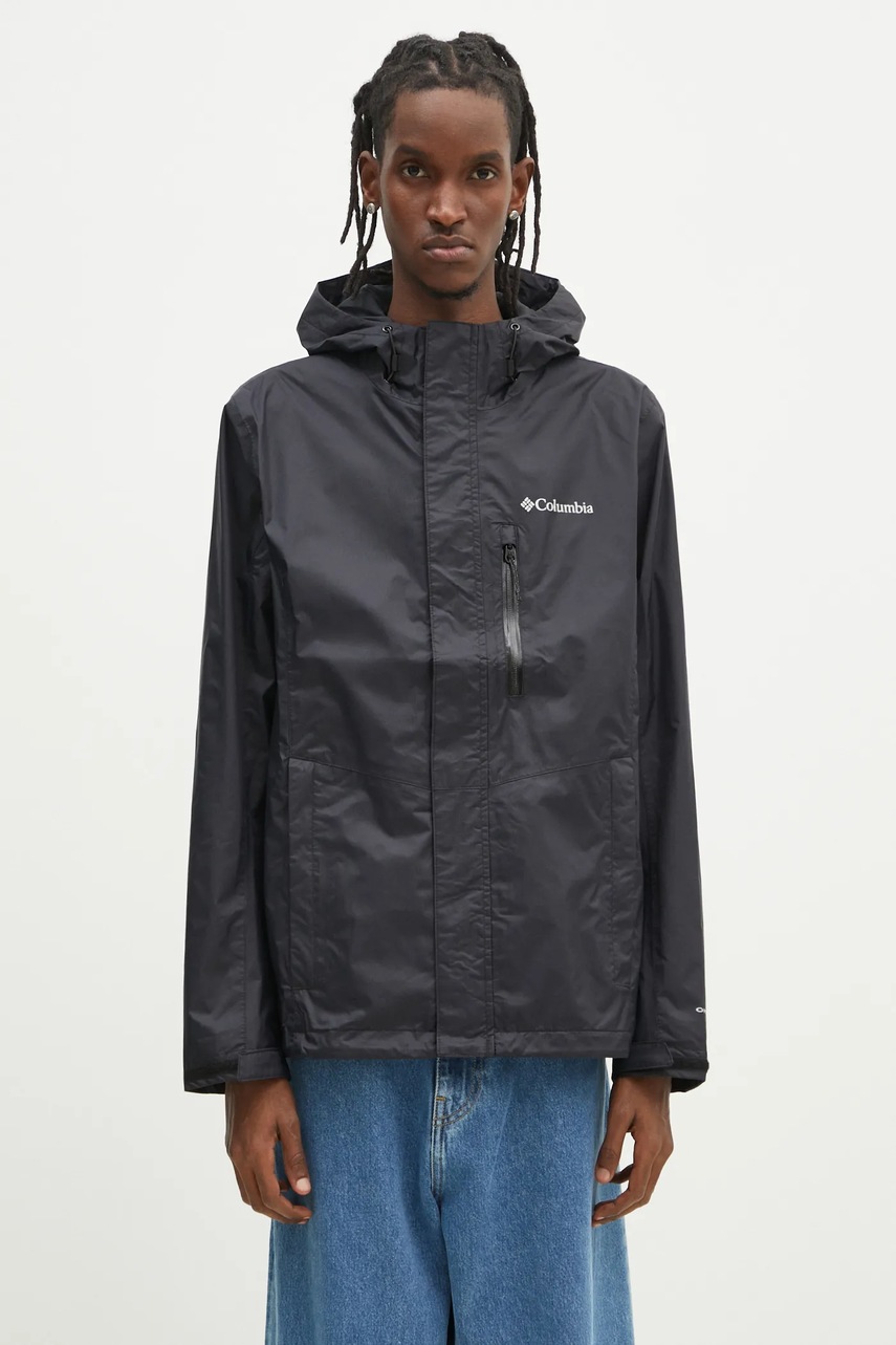 Columbia giacca impermeabile Pouring Adventure uomo colore nero 2117171