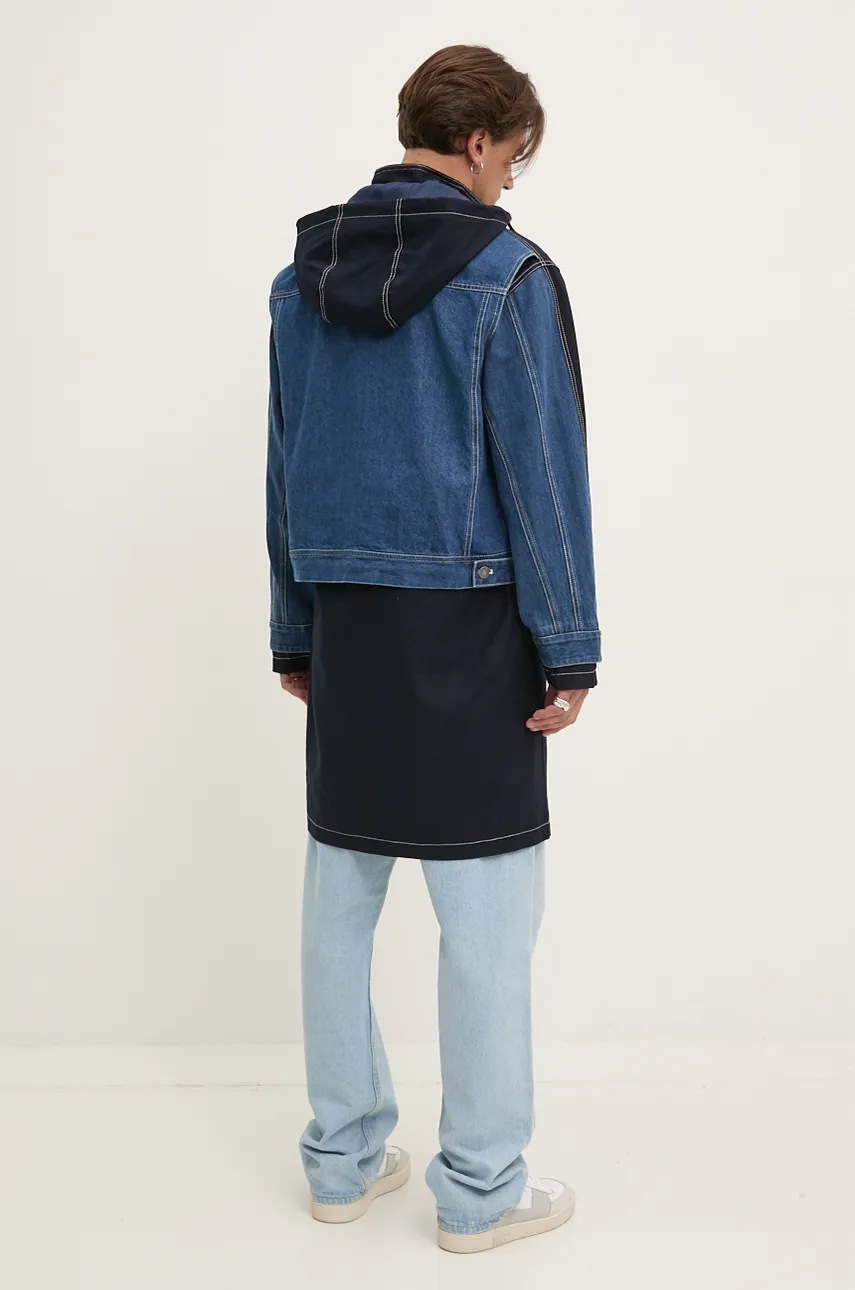 Desigual rövid kabát ADAM sötétkék, férfi, átmeneti, 24WMEW08 termék 2. képe