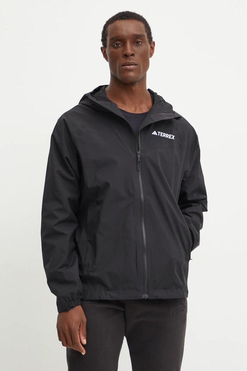 adidas TERREX geaca de ploaie Multi barbati, culoarea negru, JN8804 adidas TERREX geaca de ploaie Multi barbati, culoarea negru, JN8804