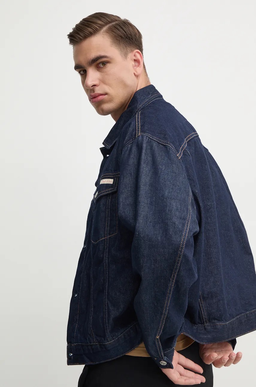 Τζιν μπουφάν Calvin Klein Jeans ανδρικό, χρώμα: ναυτικό μπλε, J30J326391 φωτογραφία