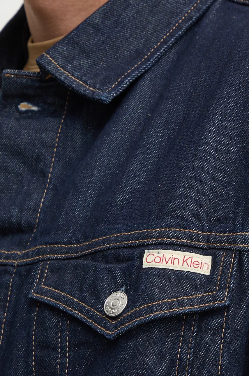 Τζιν μπουφάν Calvin Klein Jeans ανδρικό, χρώμα: ναυτικό μπλε, J30J326391 φωτογραφία