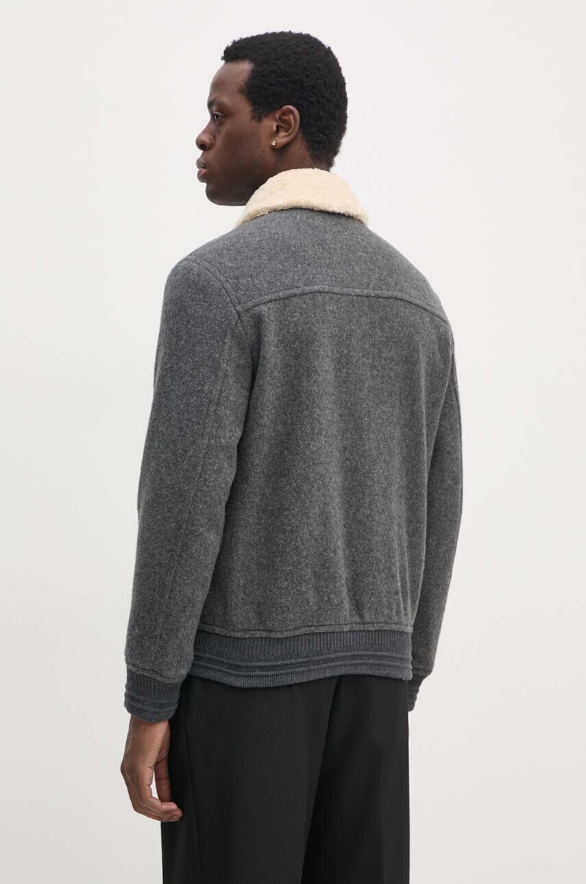 Tommy Hilfiger gyapjú dzseki szürke, átmeneti, MW0MW36610 termék 2. képe