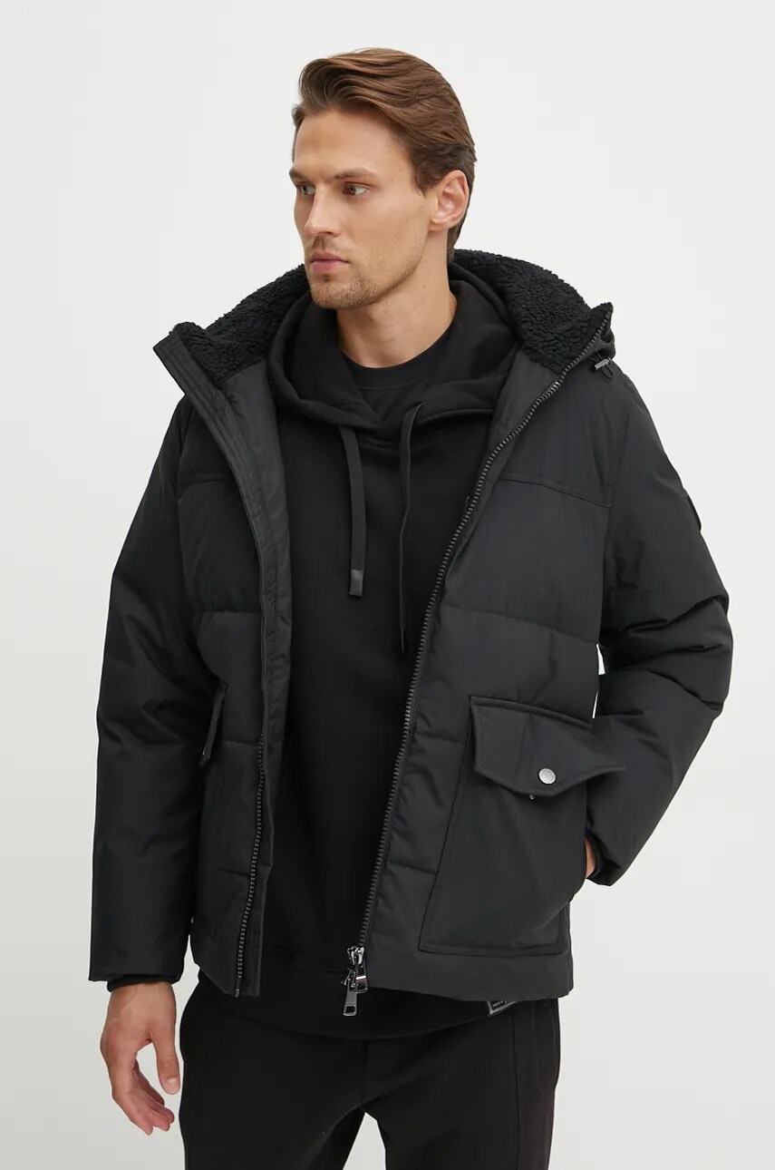 Levně Bunda Tommy Hilfiger pánská, černá barva, zimní, MW0MW37125