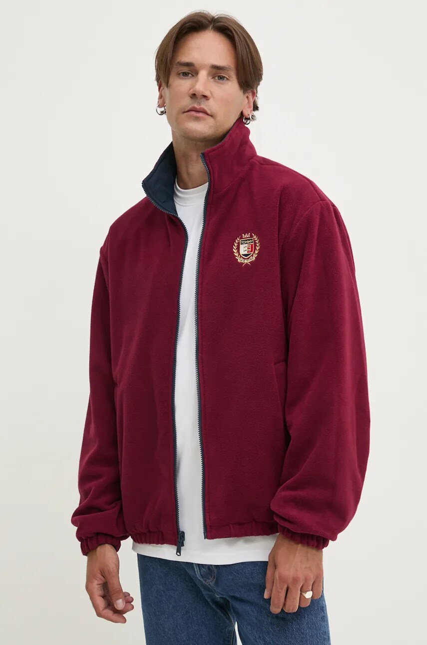 Двусторонняя куртка Tommy Jeans мужская цвет синий переходная DM0DM19643 Двусторонняя куртка Tommy Jeans мужская цвет синий переходная DM0DM19643