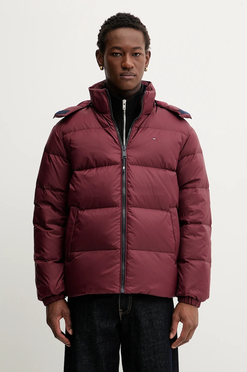 Tommy Jeans geacă de puf culoarea alb, de iarnă, oversize, DM0DM19786