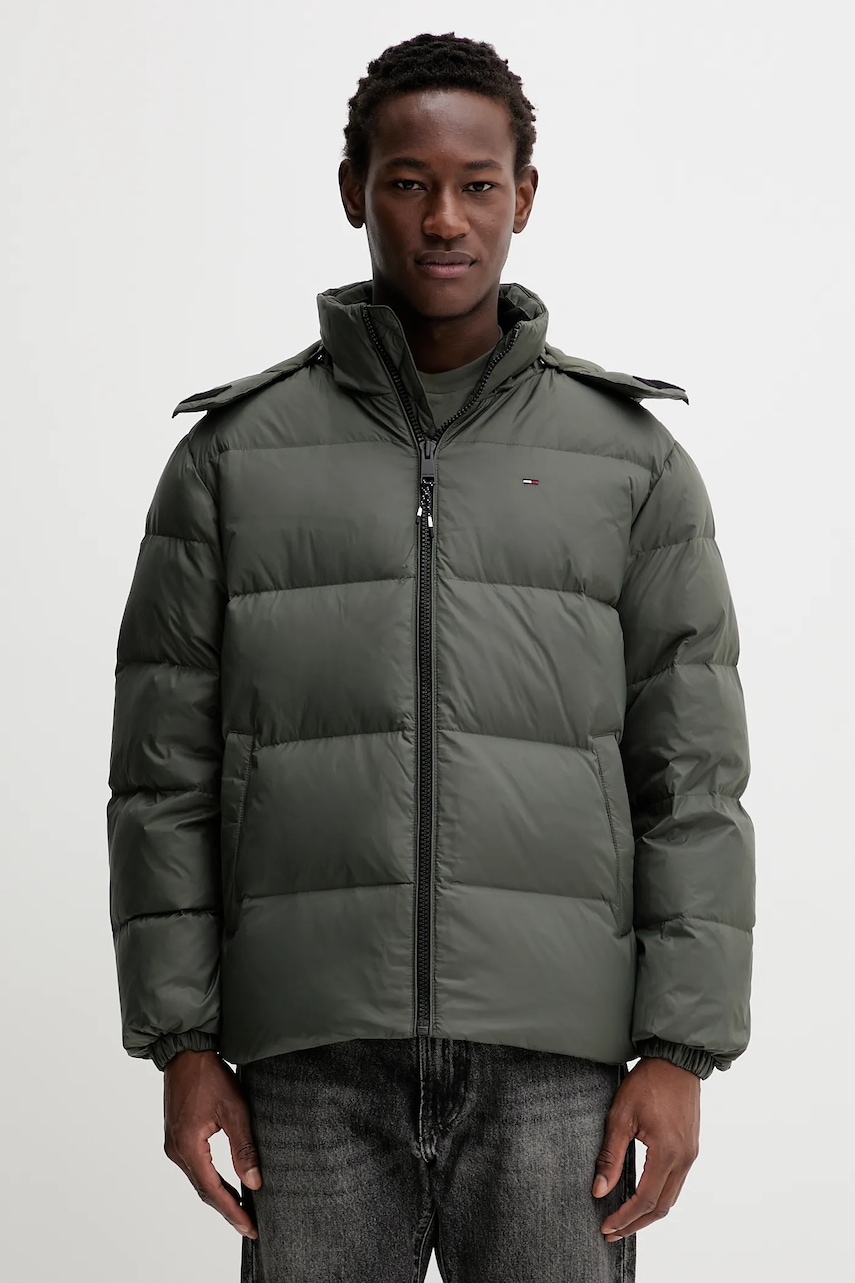 Tommy Jeans geacă de puf culoarea alb, de iarnă, oversize, DM0DM19786