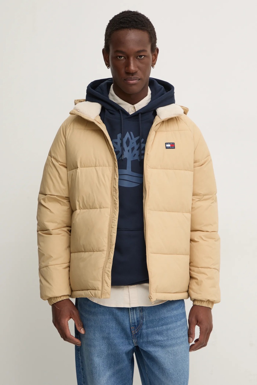 Tommy Jeans rövid kabát férfi, barna, téli, DM0DM20003 akciós termékkép 1